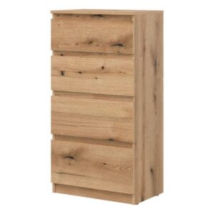 Komoda 55 cm sonoma, balta, ruda | Būsto Pasaulis