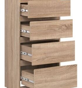 Komoda 55 cm sonoma, balta, ruda | Būsto Pasaulis