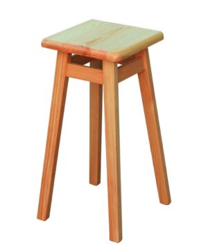 Pradžia 98 Medinė kėdė, taburetė (pušis lakuota) 60cm aukštis
