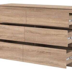Komoda 137cm sonoma, balta, ruda 5 Komoda 137cm sonoma, balta, ruda | Būsto Pasaulis