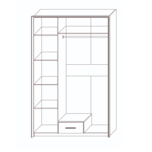 Spinta Skarlet plotis 137cm (sustiprintas rėmas) 8 Spinta Skarlet plotis 137cm (sustiprintas rėmas) | Būsto Pasaulis
