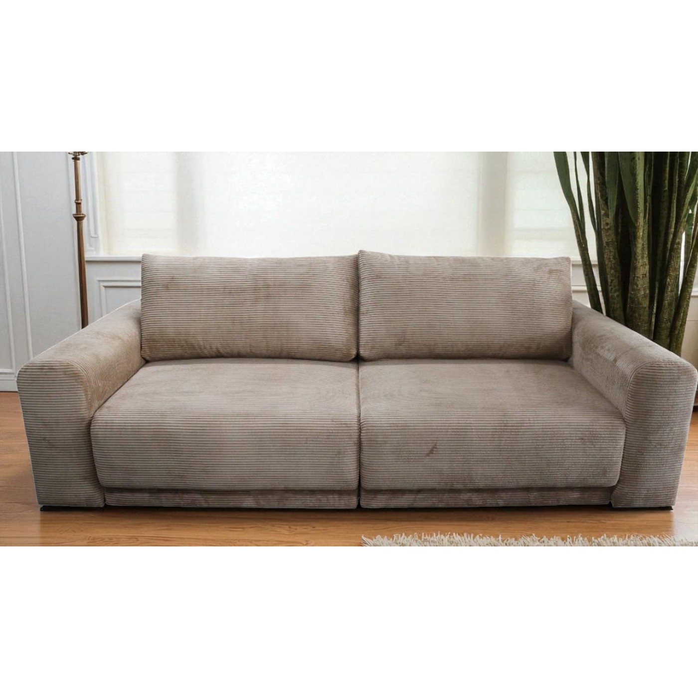Kampinė rusva sofa lova su patalynės dėže 4 Kampinė rusva sofa lova su patalynės dėže - Image 4