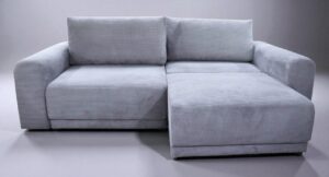 Pilka sofa lova SIETL su patalynės dėže