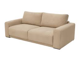 Kampinė rusva sofa lova su patalynės dėže