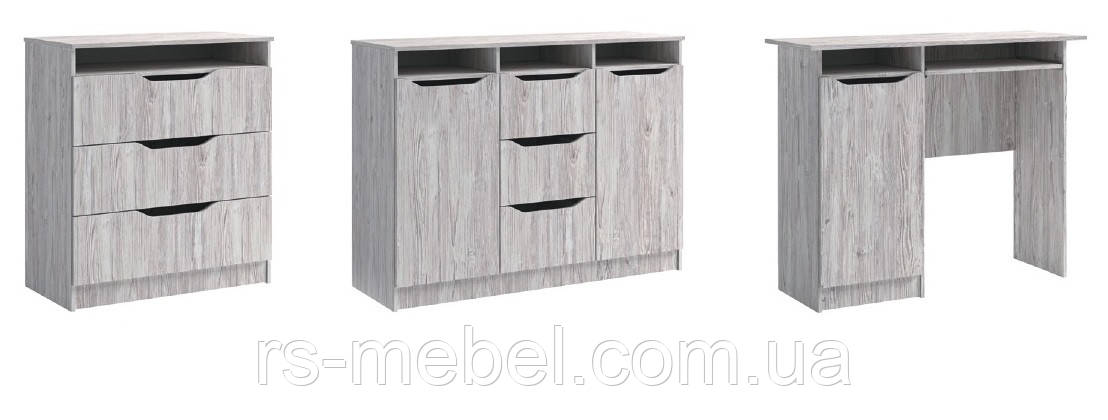 Lova LOK 90cm pilkai rusva su dviem stalčiais 3 Lova LOK 90cm pilkai rusva su dviem stalčiais - Image 3