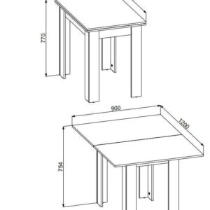 Padidinamas stalas 60x90 ir 90x120 cm | Būsto Pasaulis